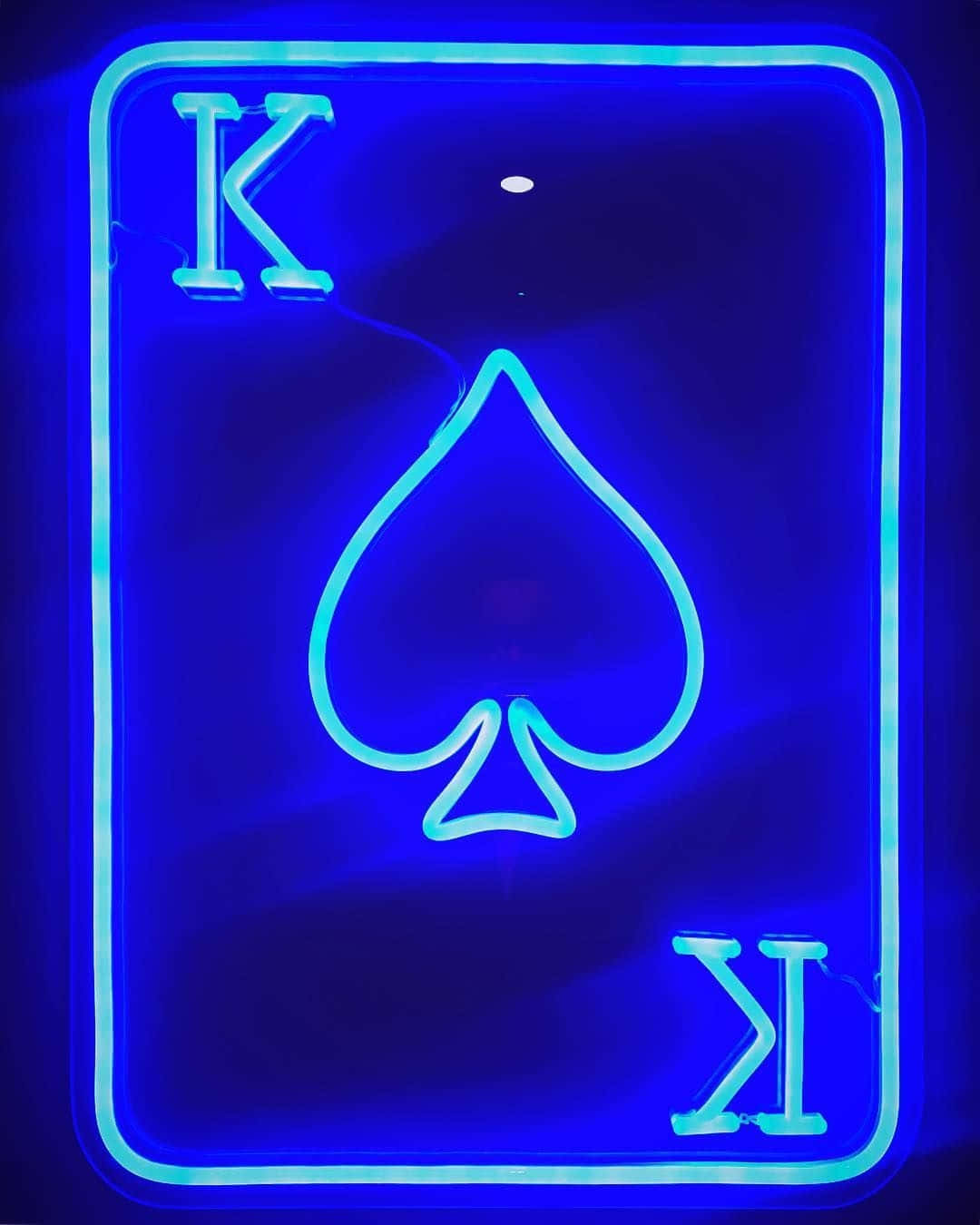 Electric Blue Neon Kingof Spades Wallpaper