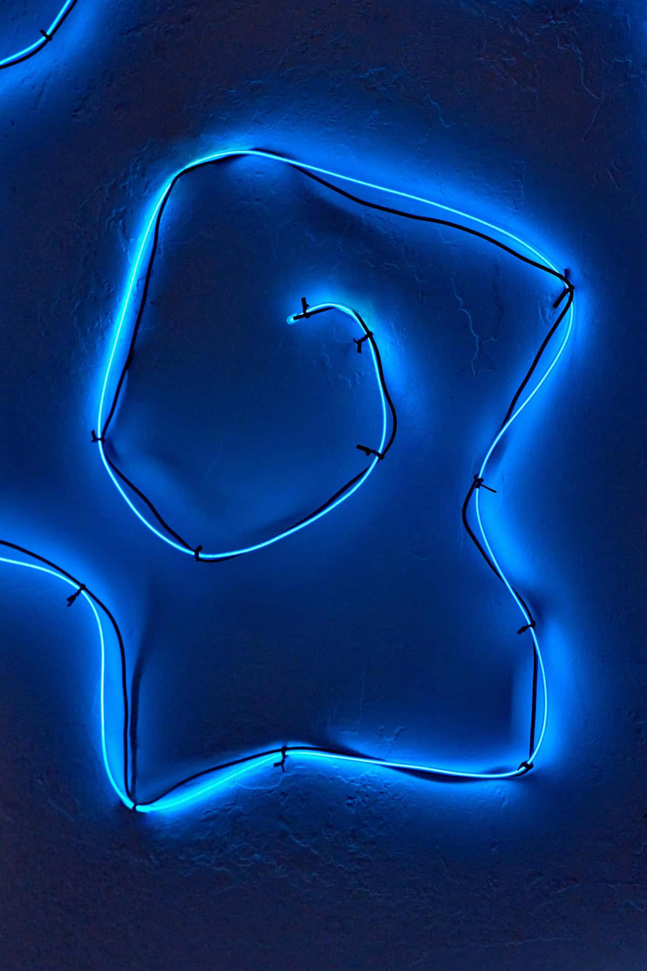 Electric Blue Neon Light Art Wallpaper