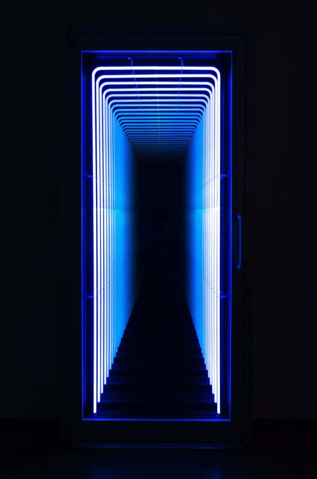 Electric Blue Neon Light Portal Wallpaper