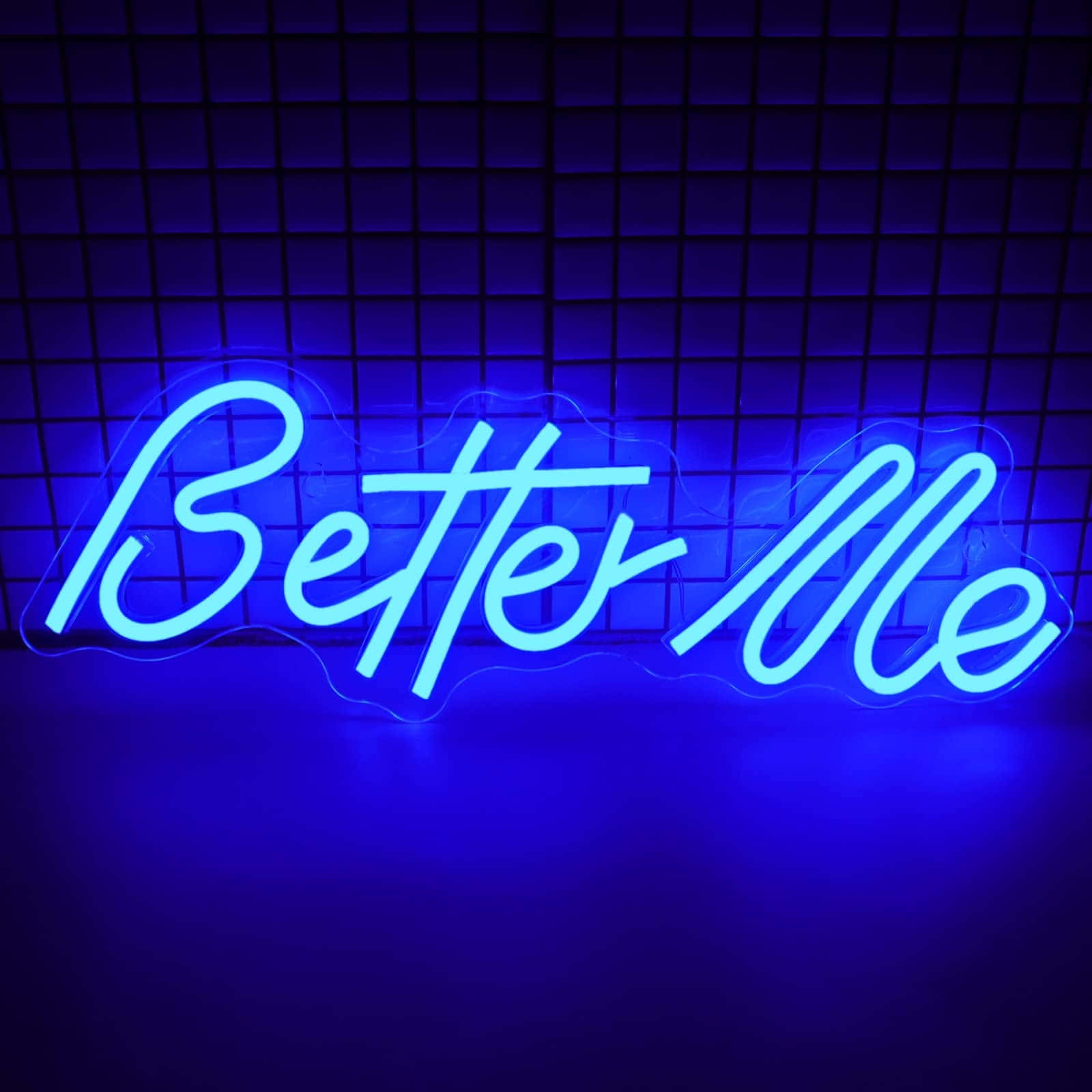 Electric Blue Neon Sign Better Me Wallpaper
