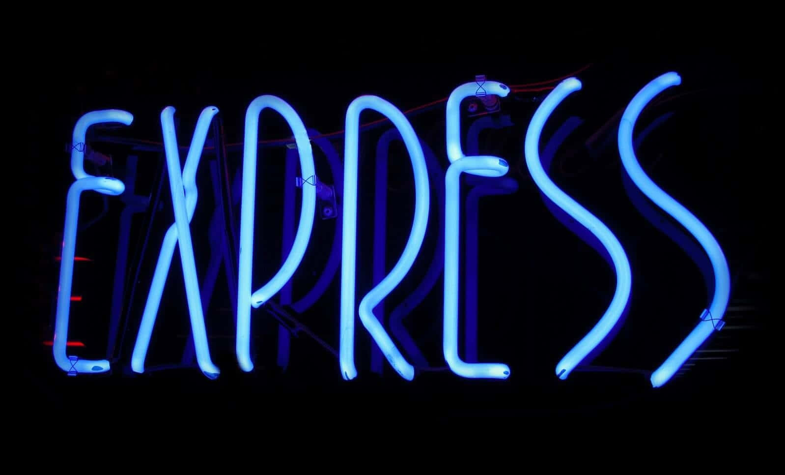 Electric Blue Neon Sign Express Wallpaper
