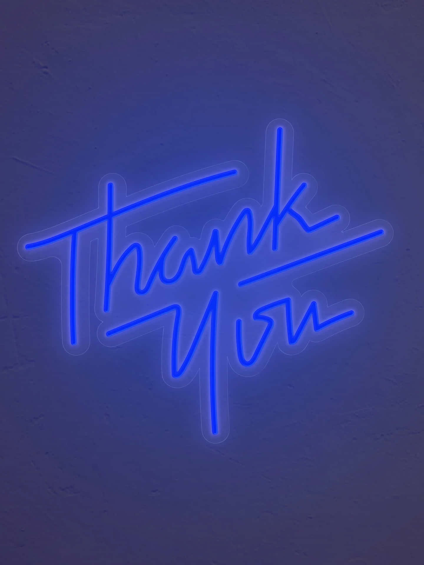 Electric Blue Neon Sign Thank You Wallpaper