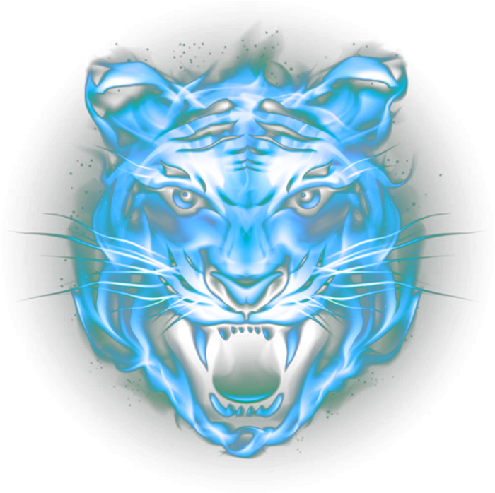 Electric Blue Tiger Artwork PNG