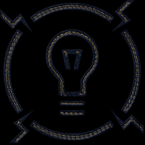 Electric Bulb Icon Denim Texture PNG