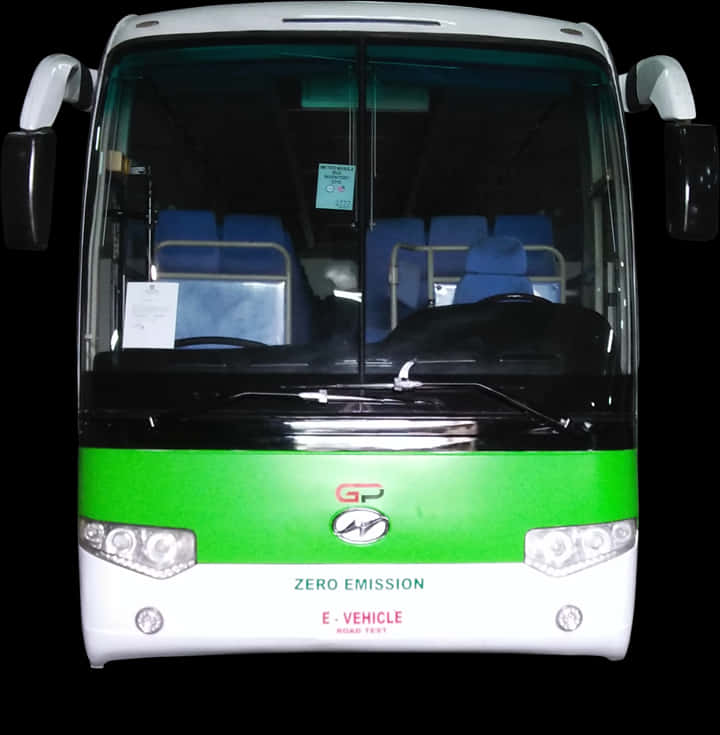 Electric Bus Front Viewat Night PNG