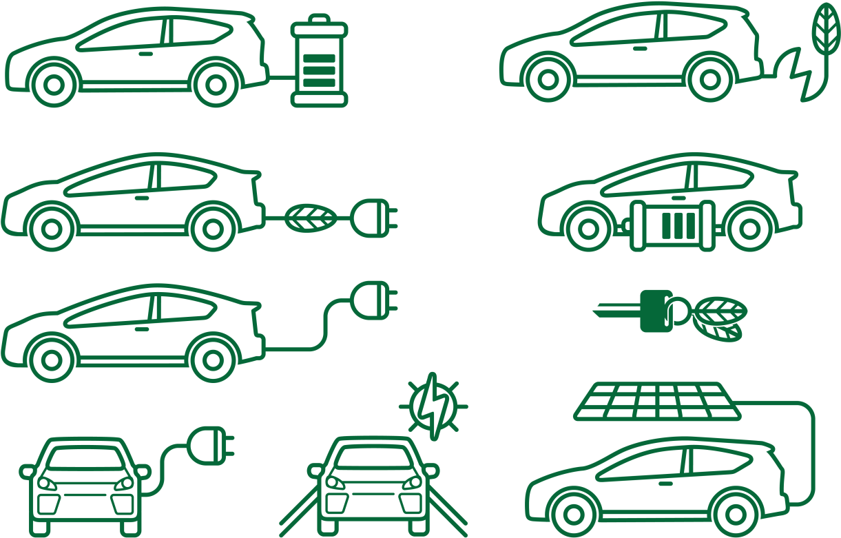 Electric Car Conceptsand Components PNG