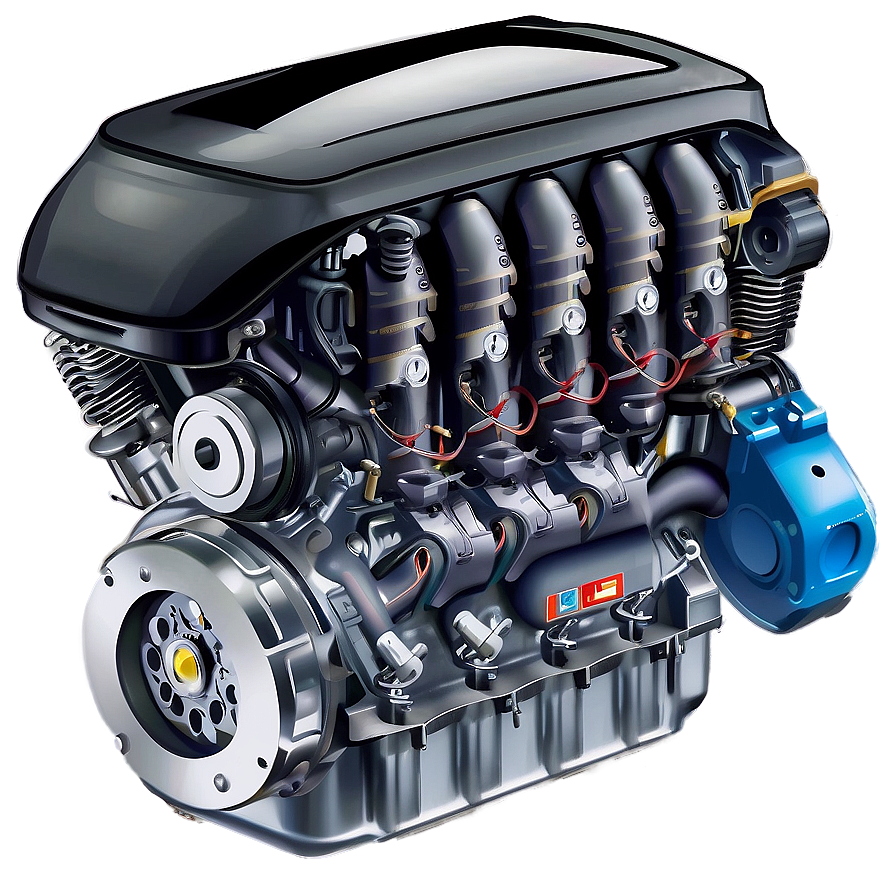 Electric Car Engine Illustration Png 06132024 PNG