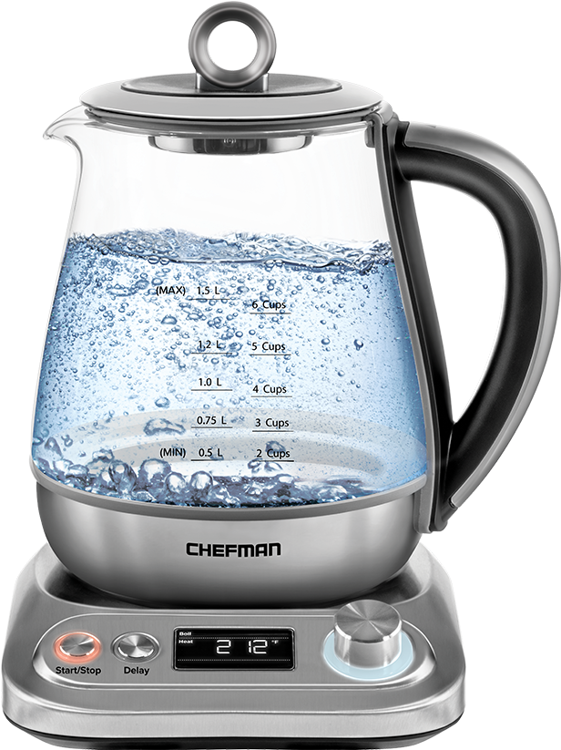 Electric Glass Kettle Chefman PNG