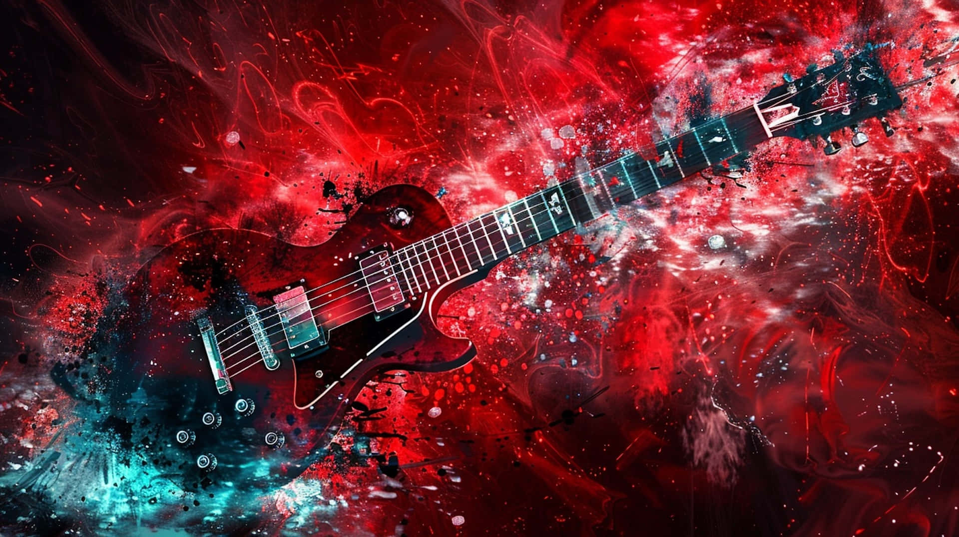 Electric Guitar Abstract Art Wallpaper