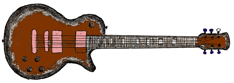 Electric Guitar Artistic Rendering PNG