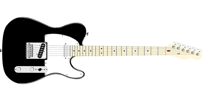 Electric Guitar Black Background PNG