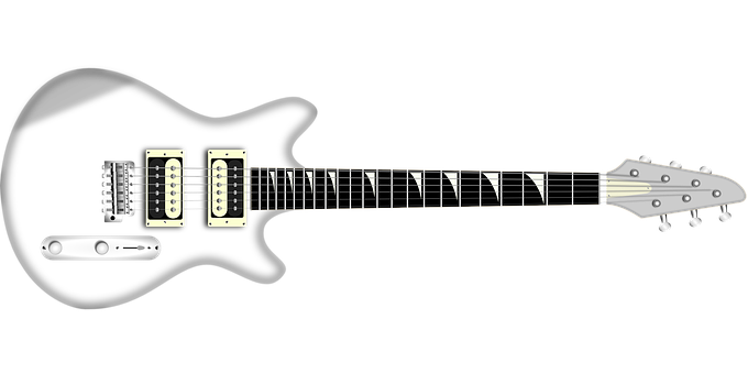 Electric Guitar Exploded View PNG
