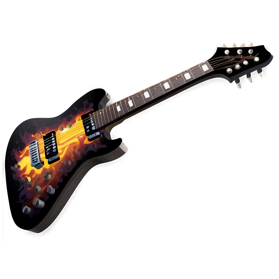 Electric Guitar Flames Png Gff49 PNG