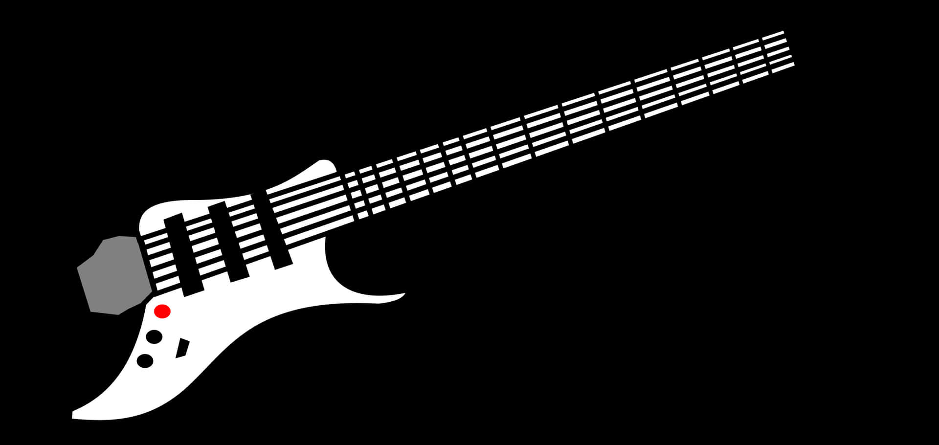 Electric Guitar Graphic Black Background PNG