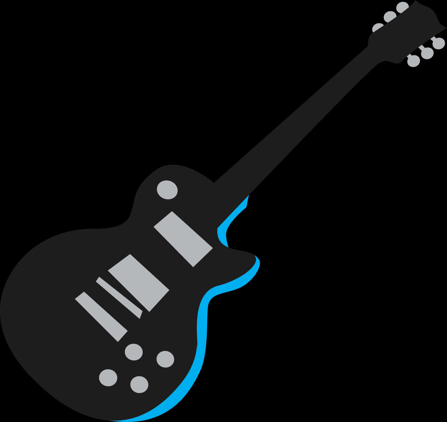 Electric Guitar Icon Blackand Blue PNG