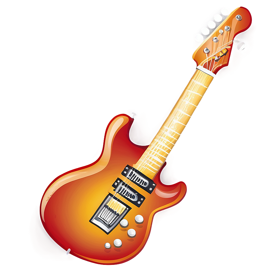 Electric Guitar Illustration Png 05252024 PNG