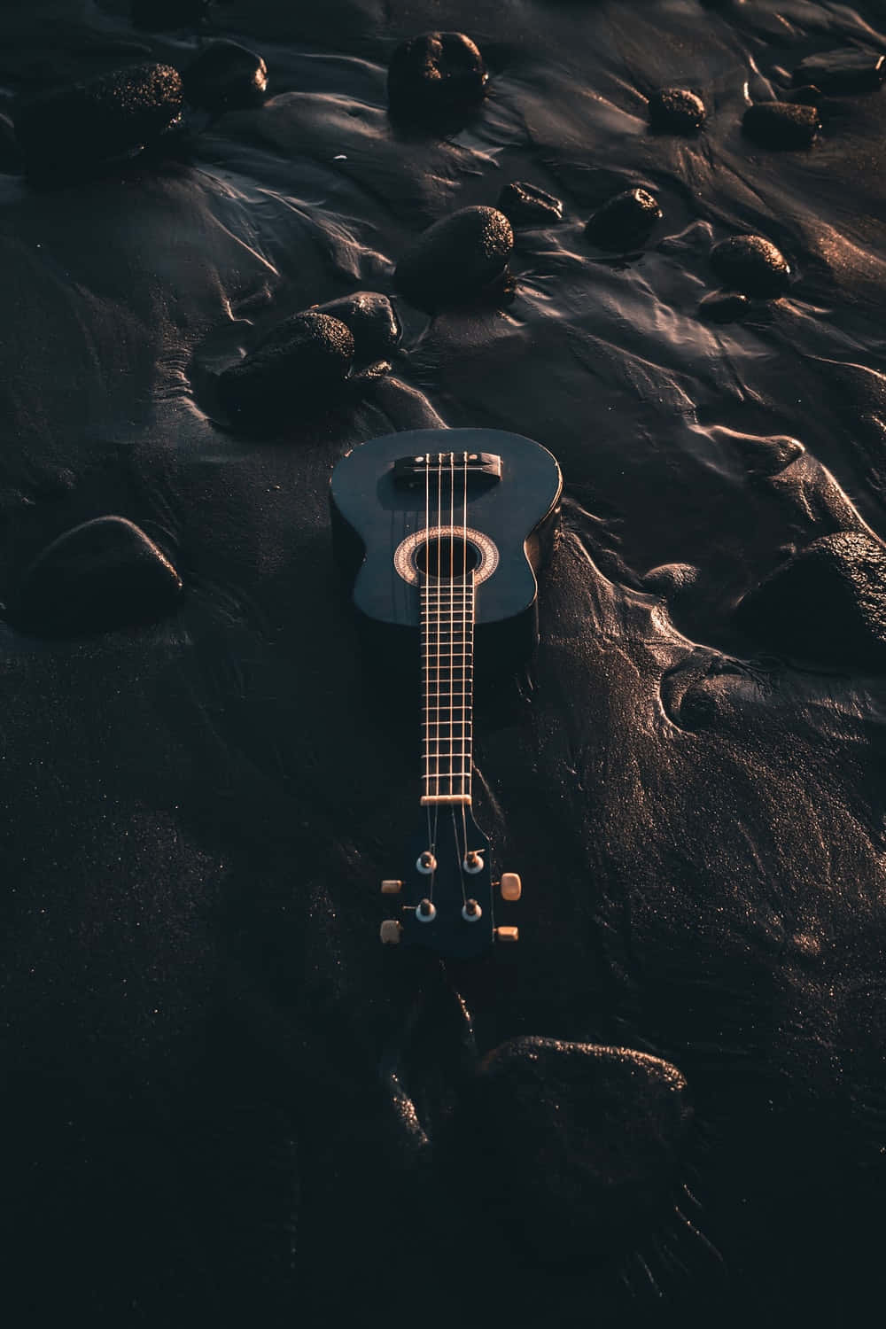 Electric Guitar On A Sand Wallpaper