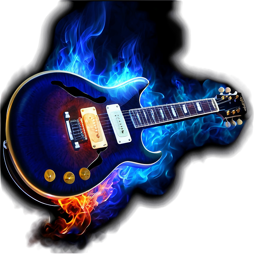 Electric Guitar On Fire Png Frd PNG