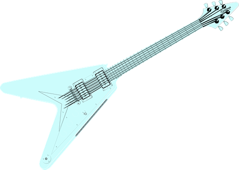 Electric Guitar Outline Graphic PNG