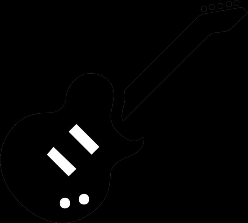 Electric Guitar Silhouette Black Background PNG