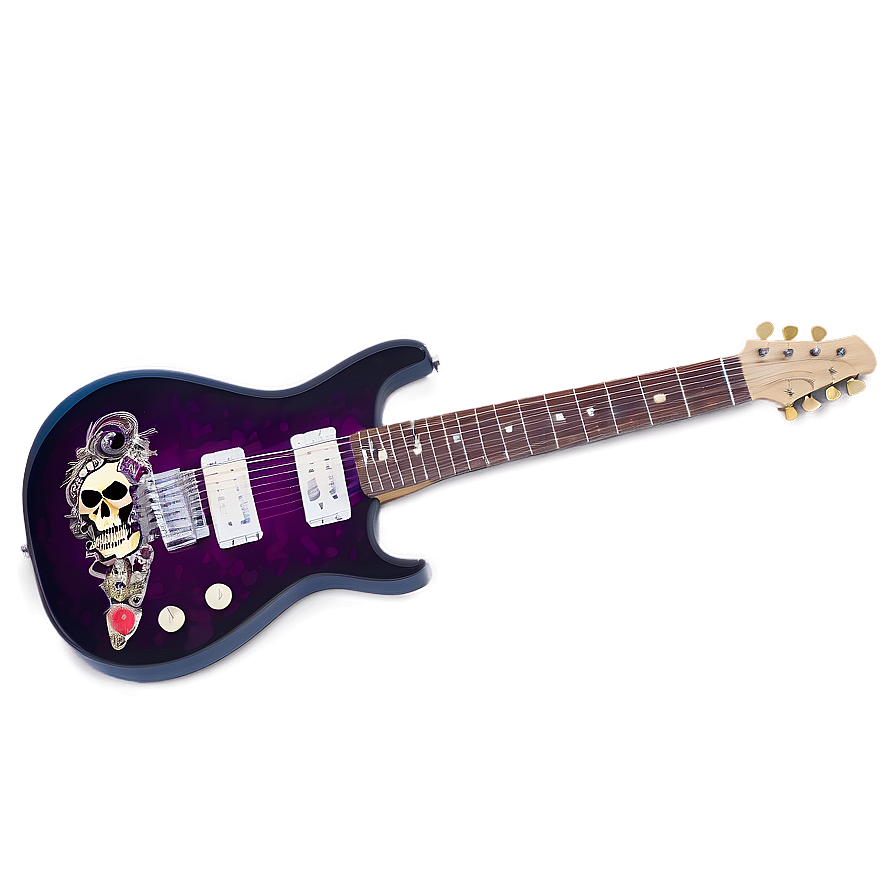 Electric Guitar With Skulls Png Yjq78 PNG