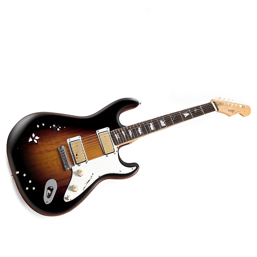 Electric Guitar With Stars Png 05252024 PNG
