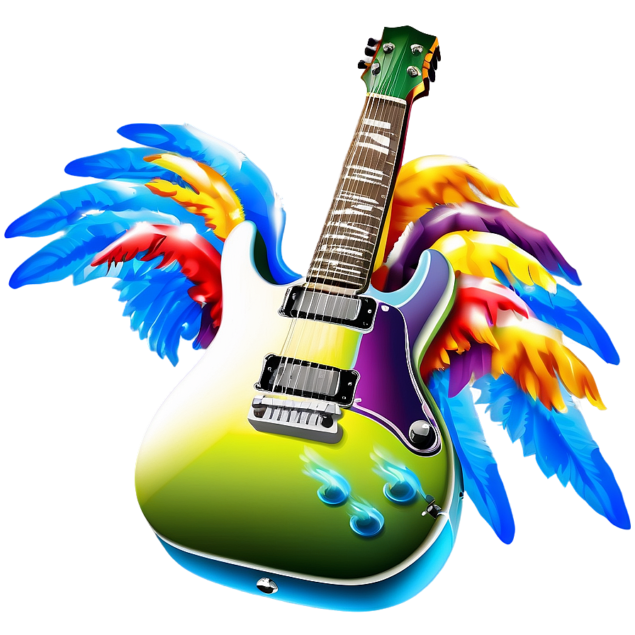 Download Electric Guitar With Wings Png 93 | Wallpapers.com