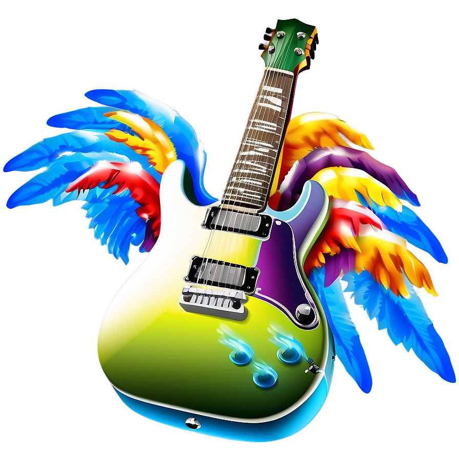 Electric Guitar With Wings Png 93 PNG