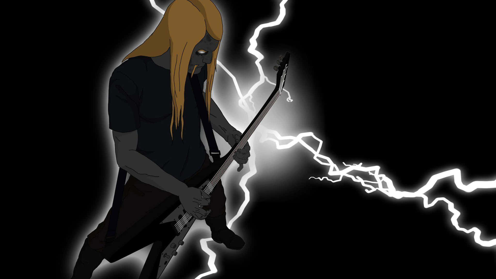 Electric Guitarist Lightning Strike Wallpaper
