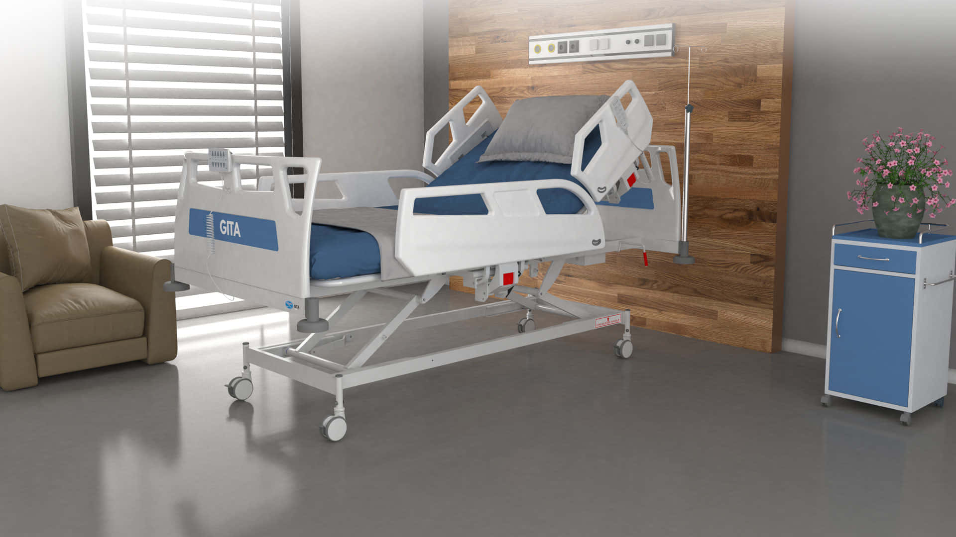 Electric Hospital Bed In Icu Wallpaper