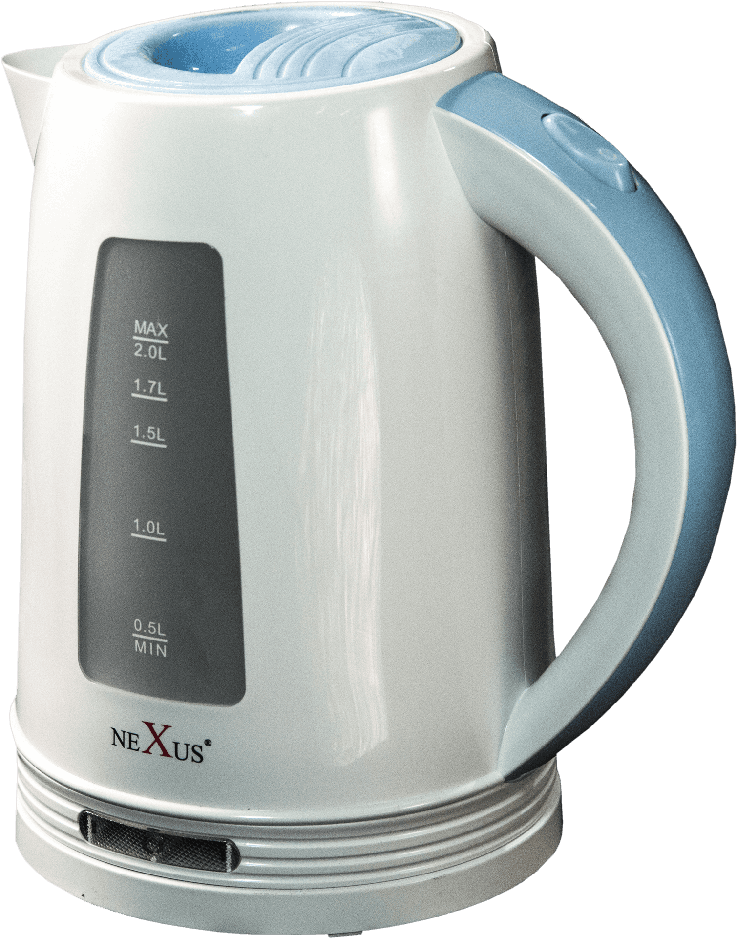 Electric Kettle Blue Accents Transparent Background PNG