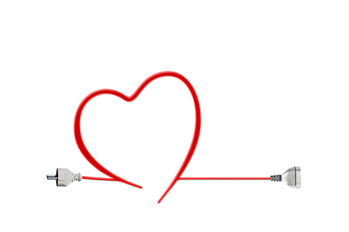 Electric Love Heart PNG