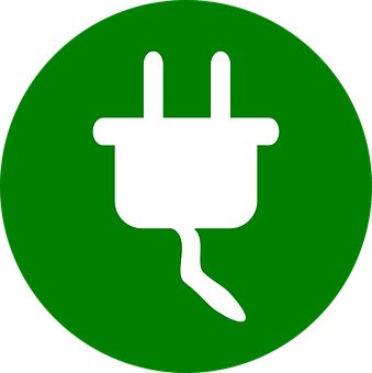 Electric Plug Icon Green Background PNG