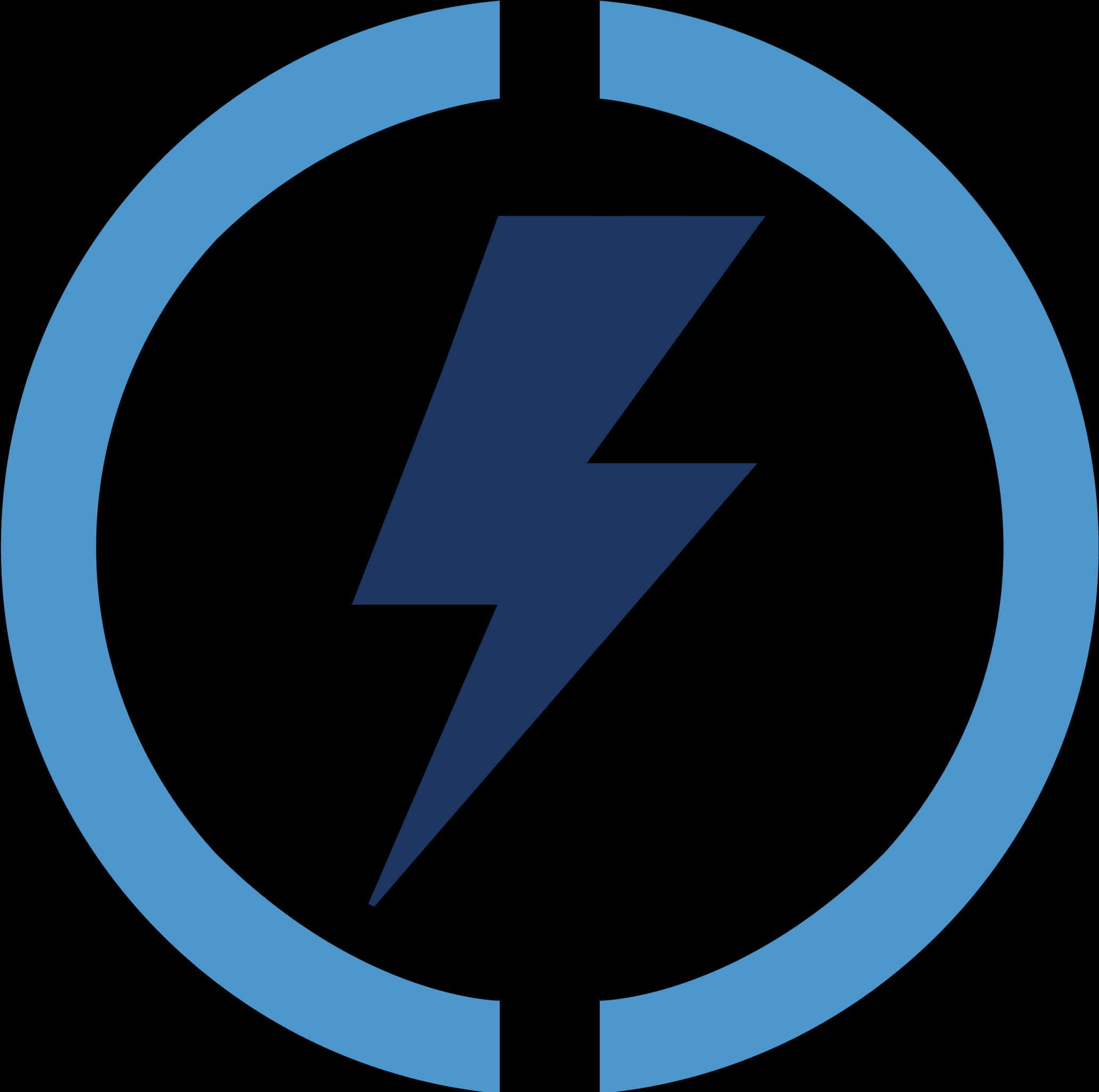 Electric_ Power_ Symbol_ Blue_ Background PNG