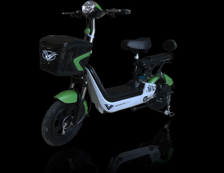 Electric Scooter Black Green Design PNG