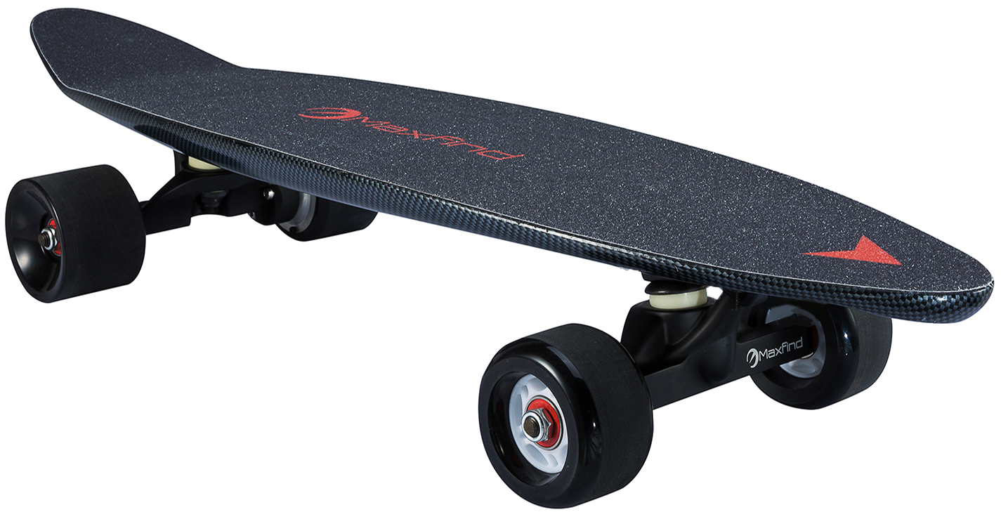 Electric Skateboard Black Red Accents PNG