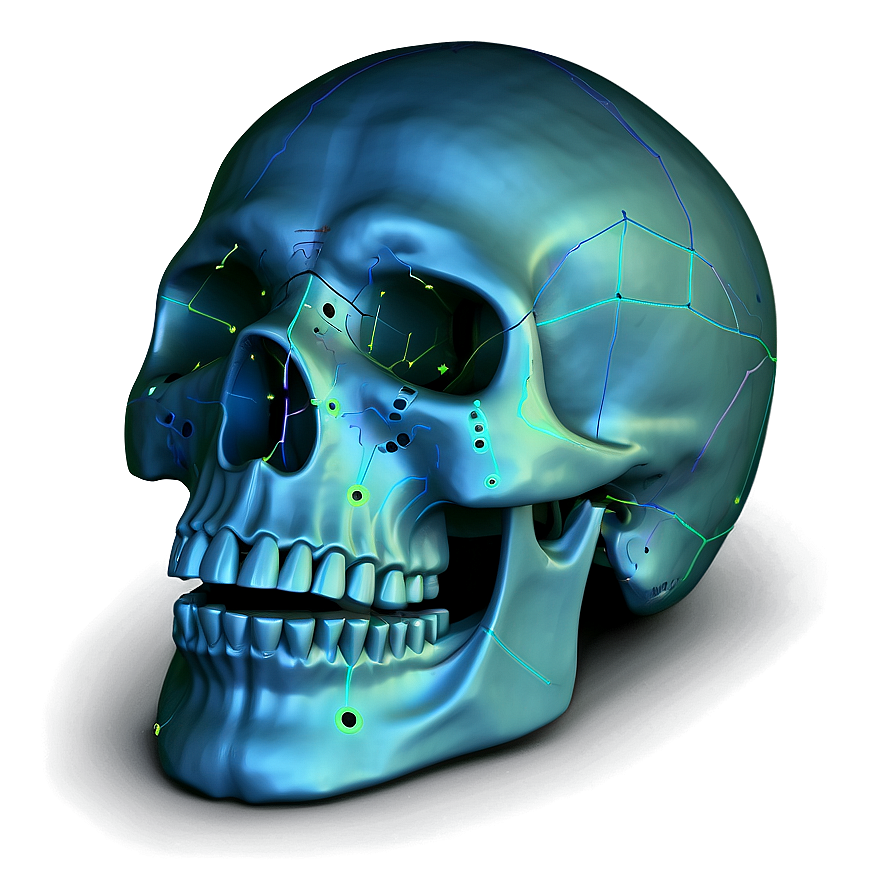 Electric Skull Visualization Png C PNG