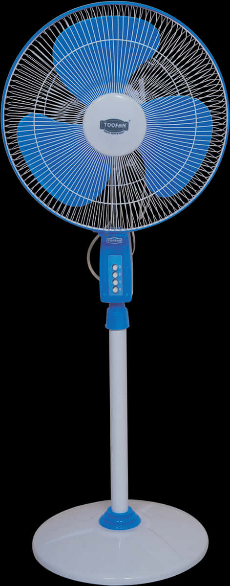 Electric Standing Fan Blue White PNG