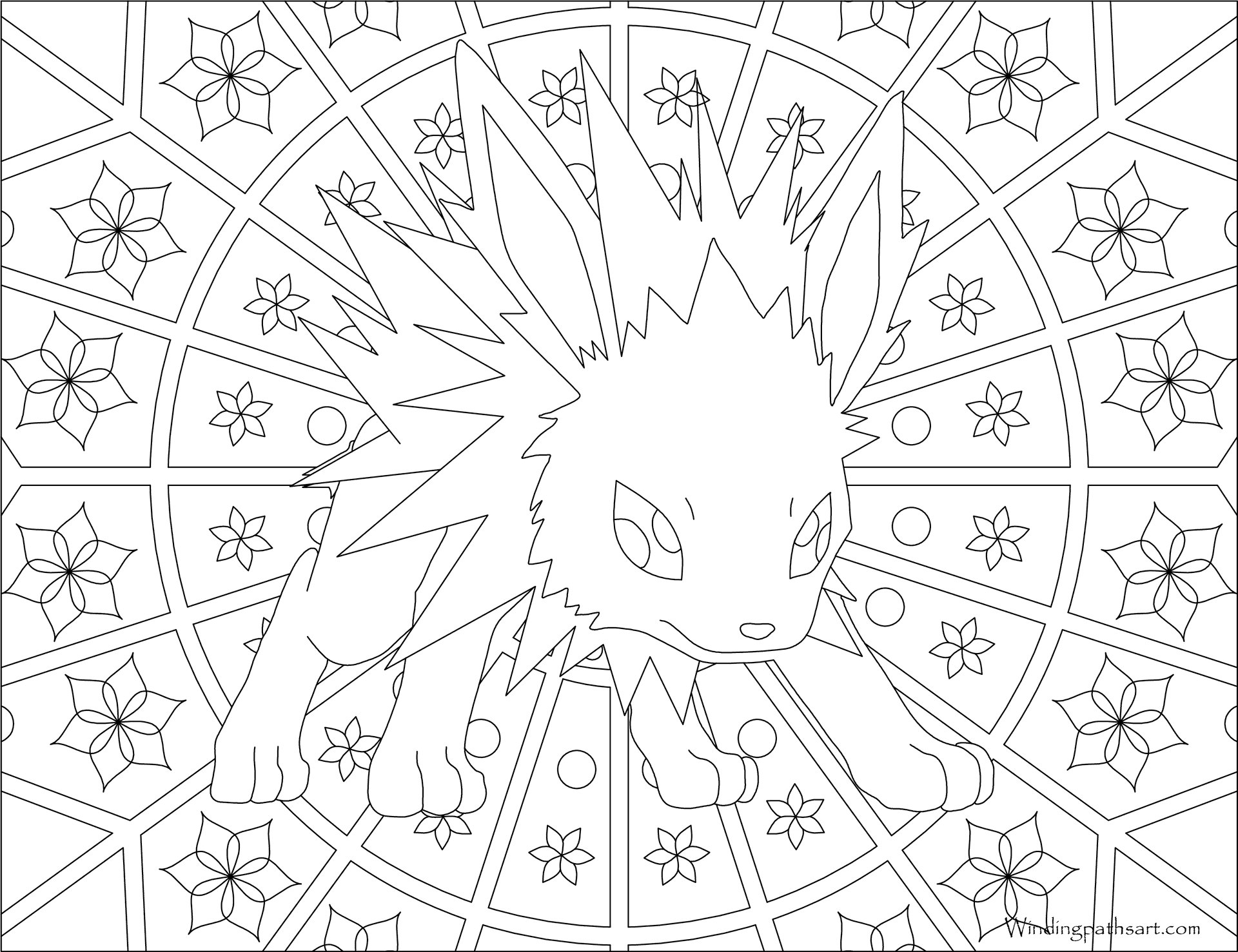 Electric Type Pokemon Coloring Page PNG