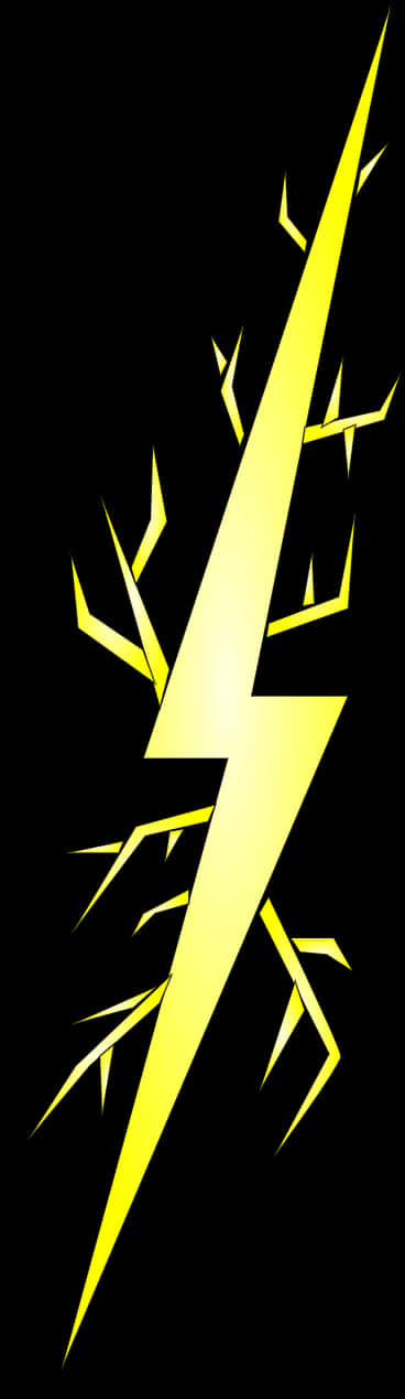 Electric Yellow Lightning Bolt Graphic PNG