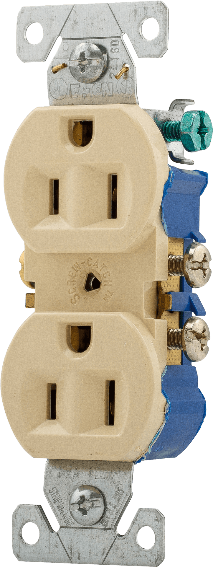 Electrical Duplex Outlet Beige PNG