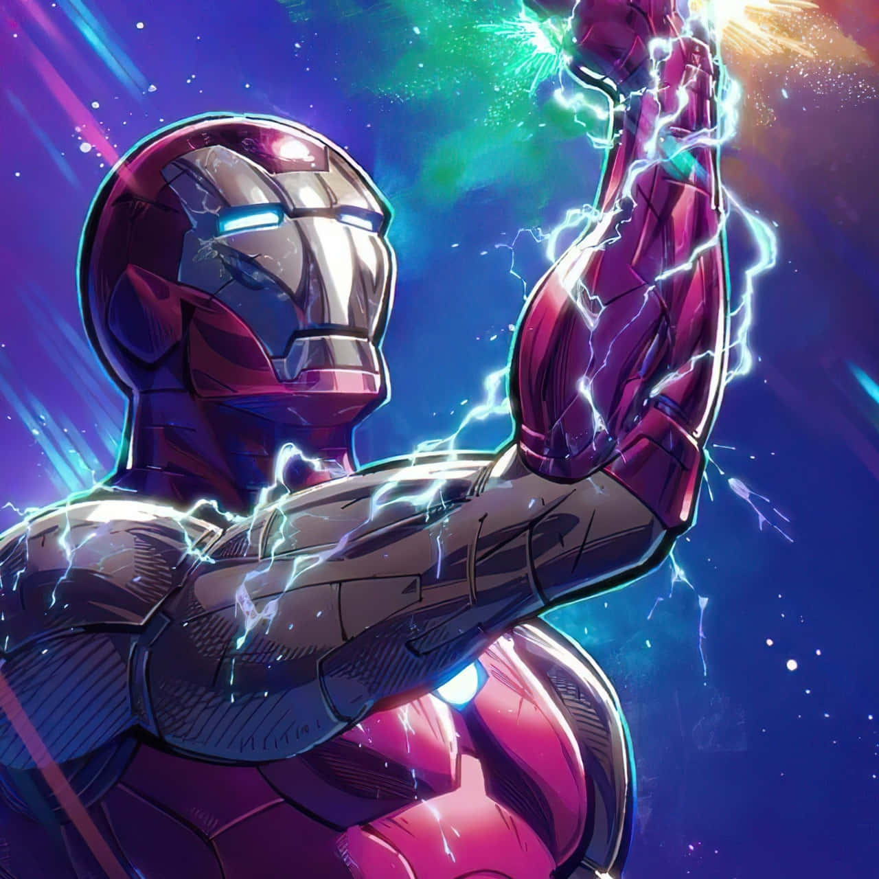 Electrified Iron Man Artwork Wallpaper