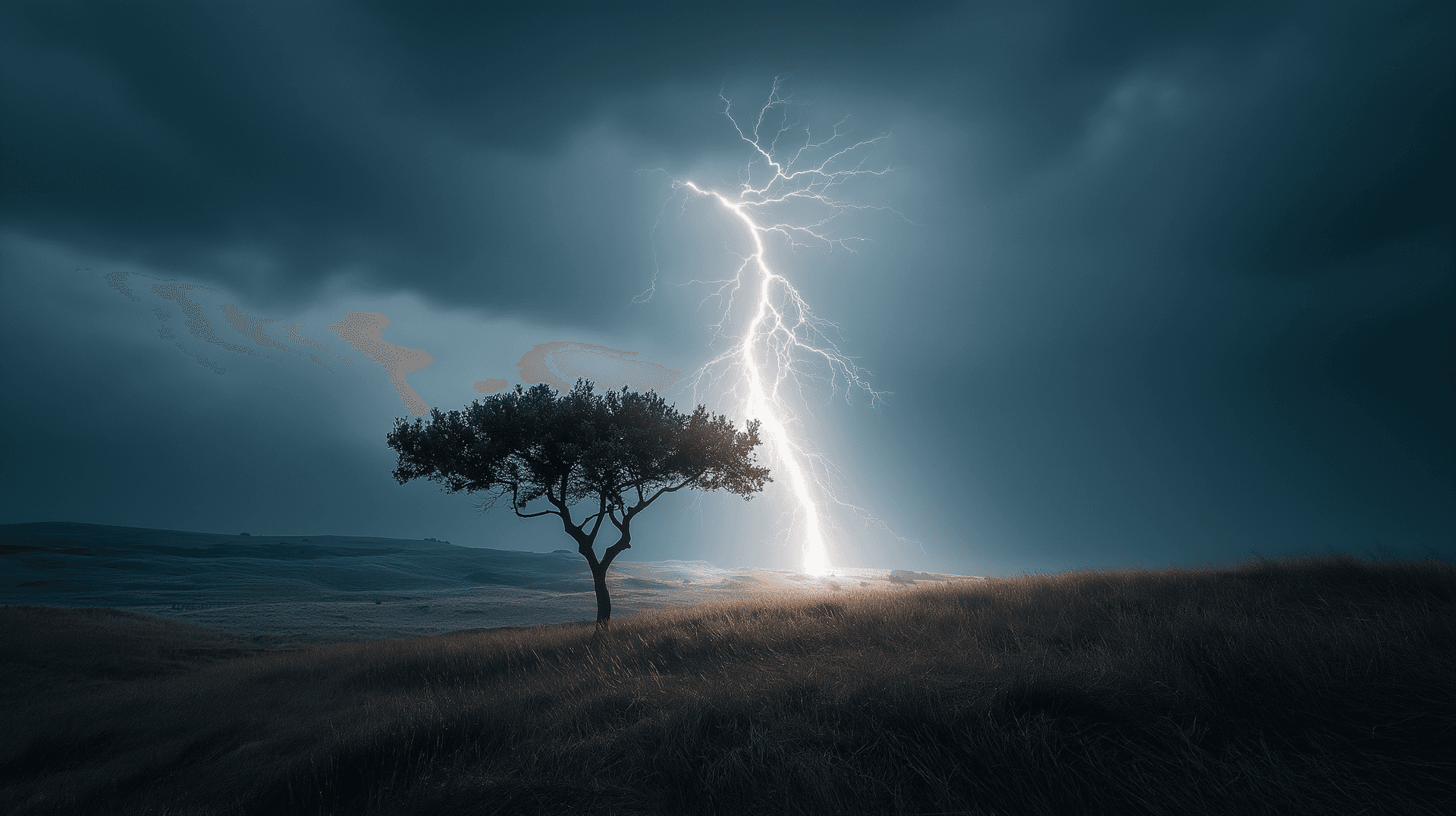 Electrifying Tree Strike Wallpaper