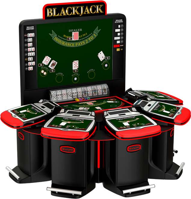 Electronic Blackjack Table Setup PNG