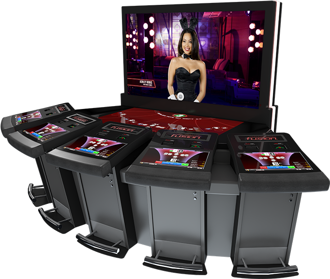 Electronic Blackjack Table With Dealer Screen PNG