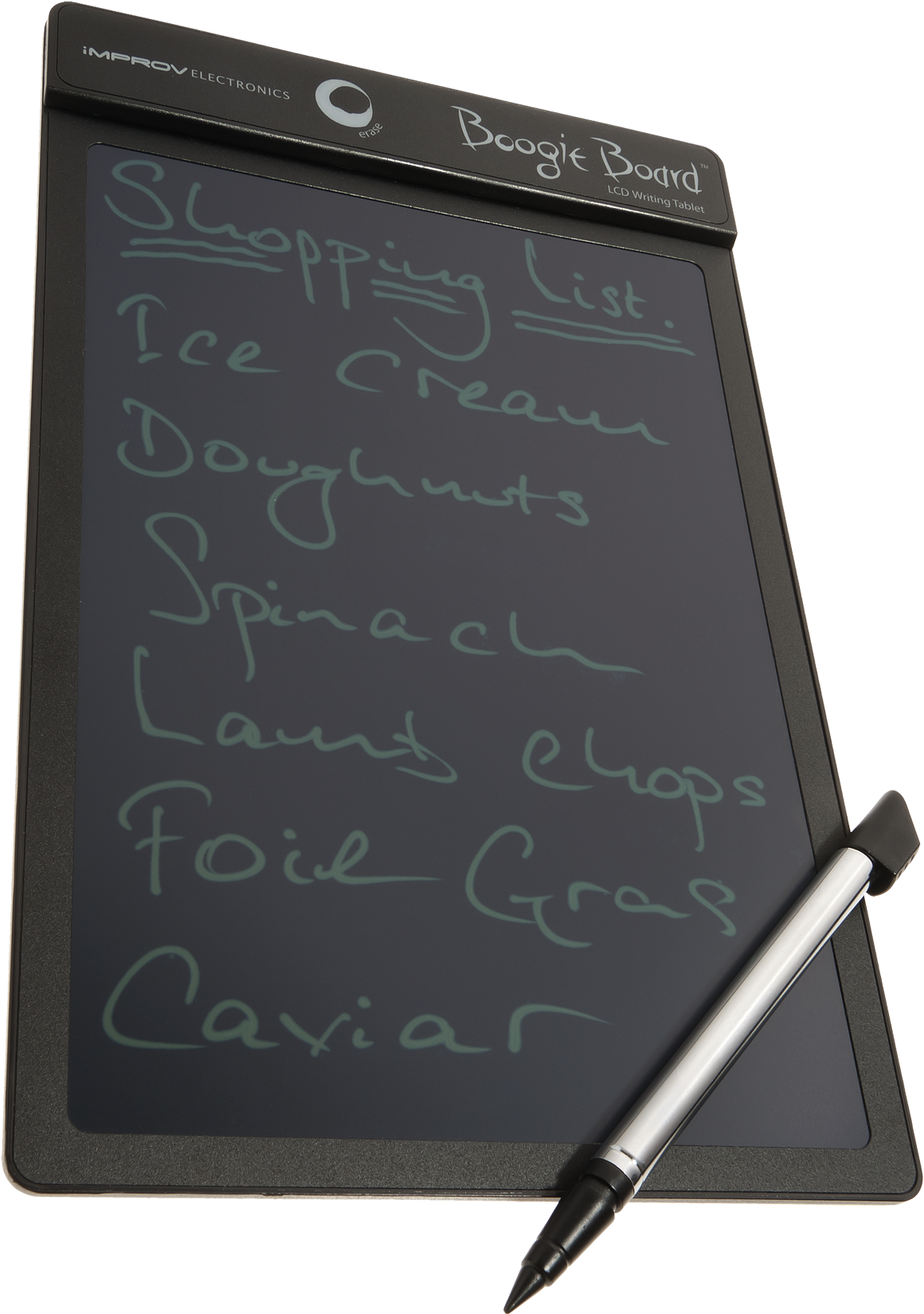 Electronic Boogie Boardwith Shopping List PNG