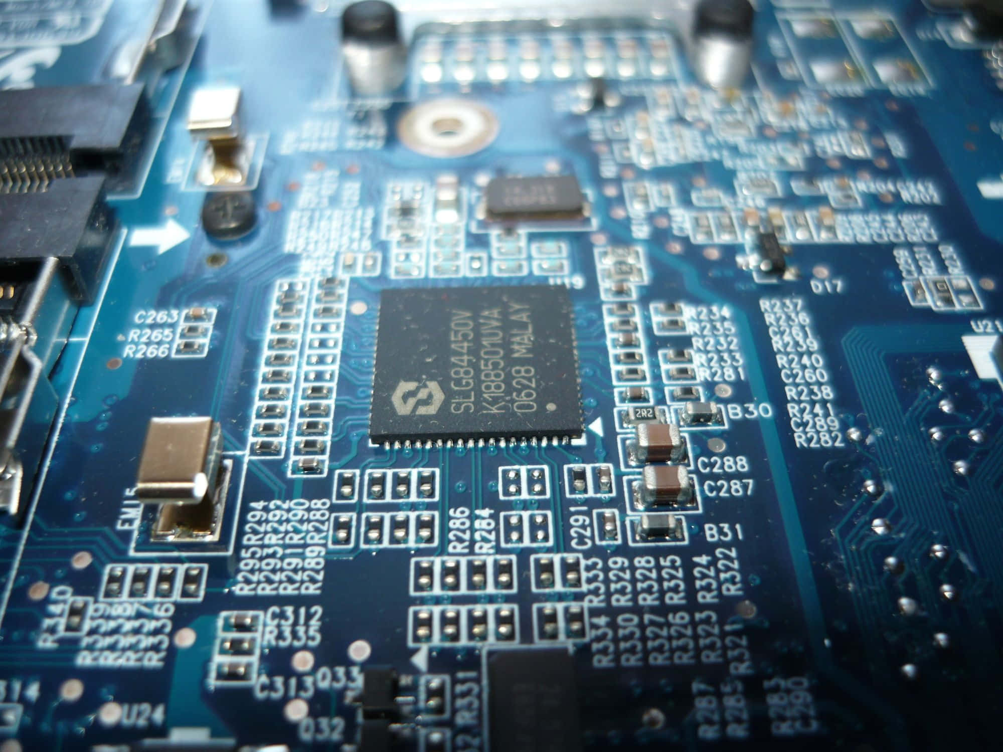 Diverse Electronic Components on a Circuit Board