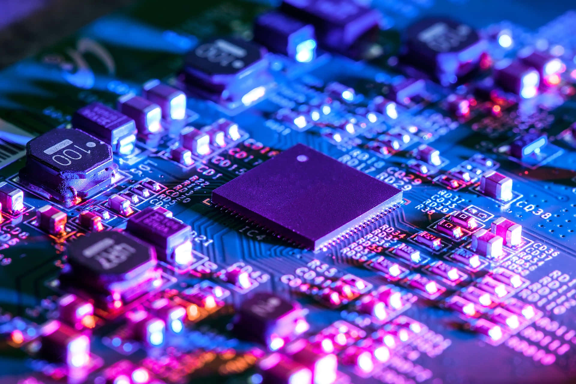 Electronic Circuit Board Close-up