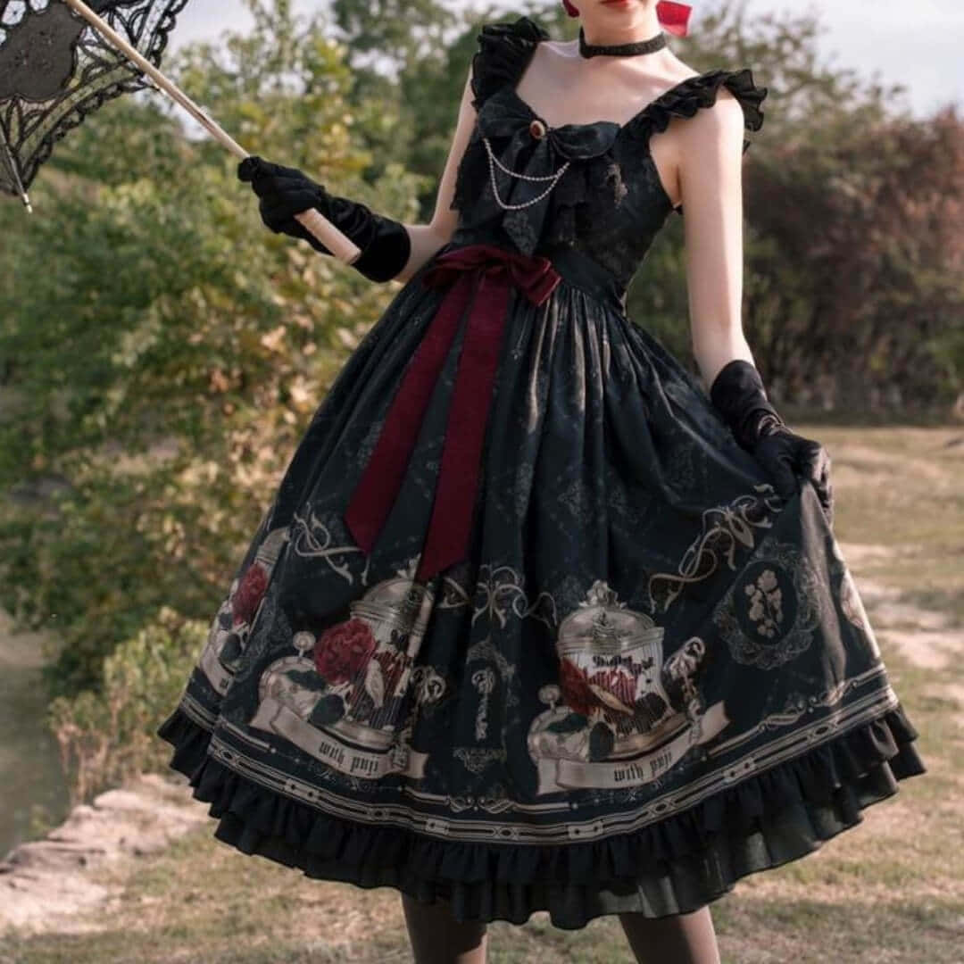 Elegance In Enchantment - A Vintage Lolita Fashion Statement Wallpaper