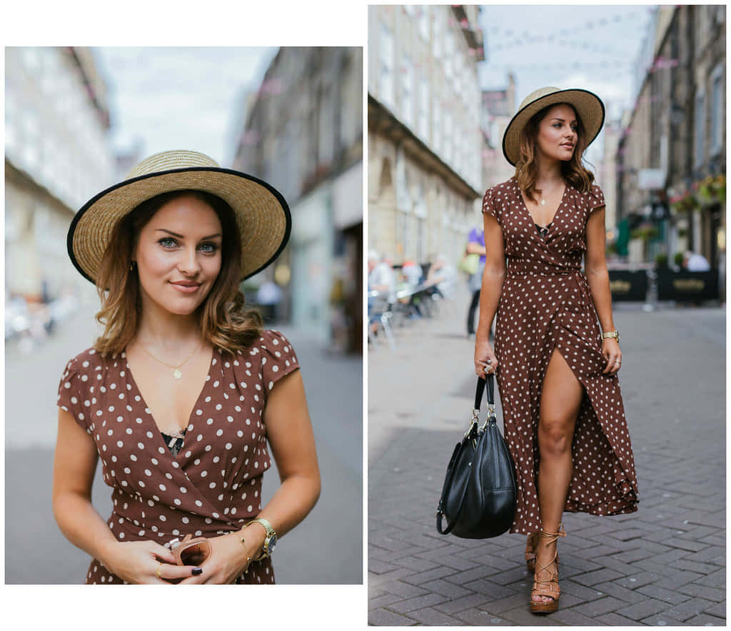 Elegance In Simplicity: Brown Polka Dots Pattern Wallpaper